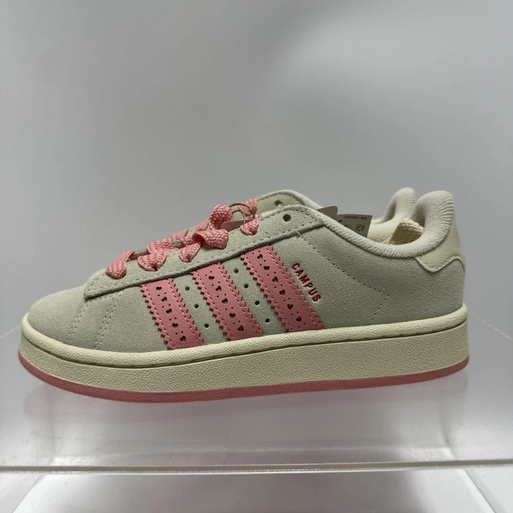 Brand New ADIDAS Campus 00s Kids Cream Pink Valentines Hearts JS3524 Size 3C